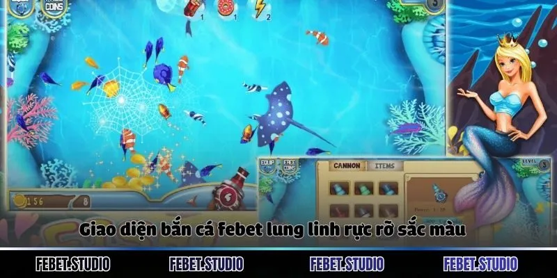 Giao diện bắn cá febet lung linh rực rỡ sắc màu